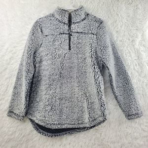 Green Tea Sherpa Pullover Long Sleeve Sweater